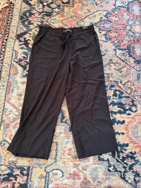 Liverpool Wide Leg Drawstring Pants in Black lightweight
